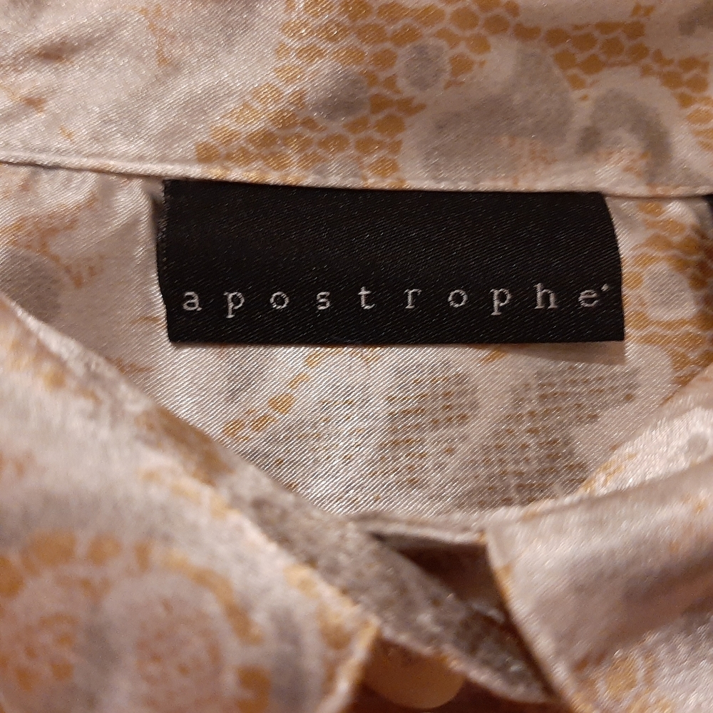 Apostrophe Gray, white and gold long sleeve blouse - Picture 4 of 14